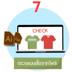 ขั้นตอนที่ 7 ตรวจแบบเสื้อจากไฟล์