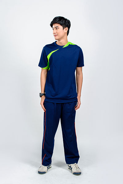 Polo shirt man blue green