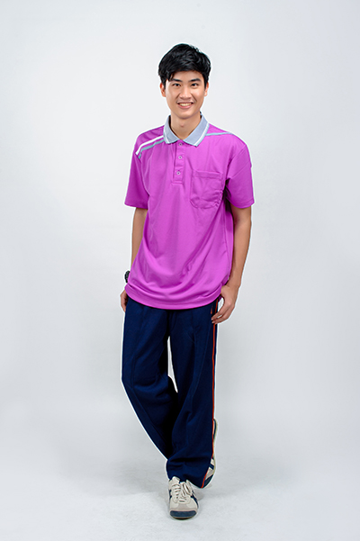Polo shirt man purple grey