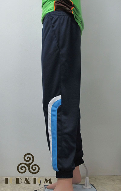 กางเกงพละ แถบลาย ขาวฟ้า ขาจั๊ม