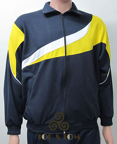 เสื้อแจ็คเก็ตแถบต่อ ขาวเหลือง